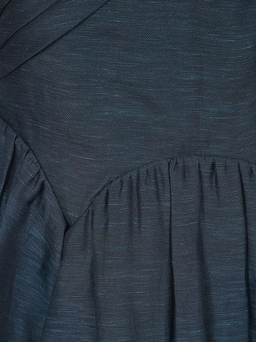 Zimmermann Silk Linen Draped Sweetheart Neckline Midi Dress