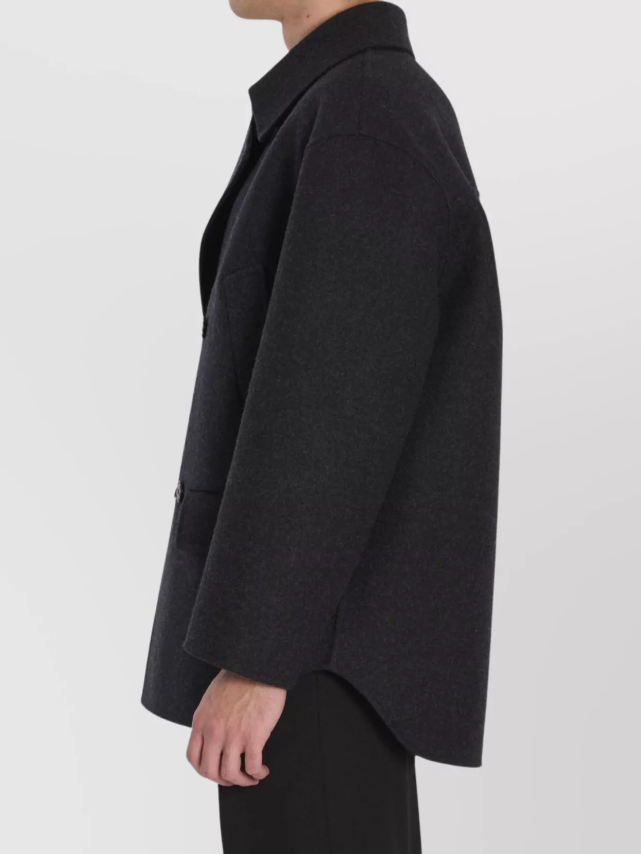 Fendi Double-Breasted Wool Coat Dropped Shoulders