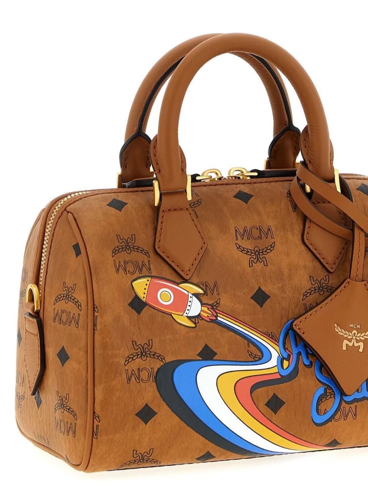Mcm Boston Tote Bag Graphic Print