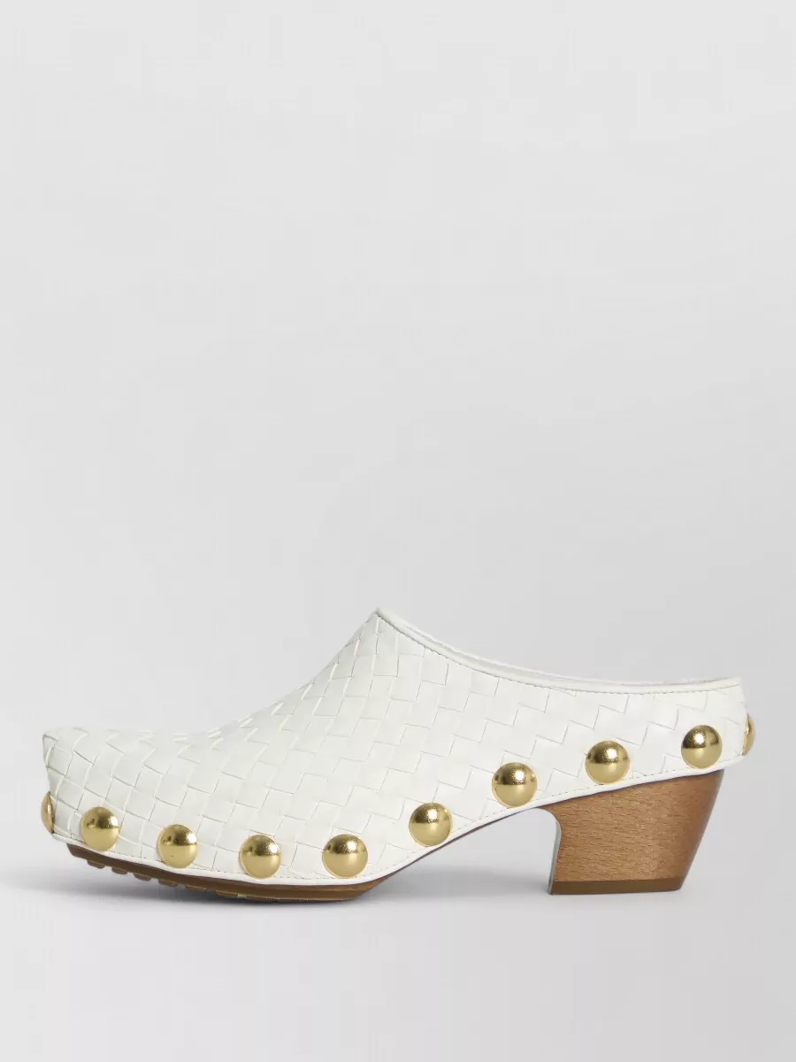 Bottega Veneta Leather Studded Platform Mules