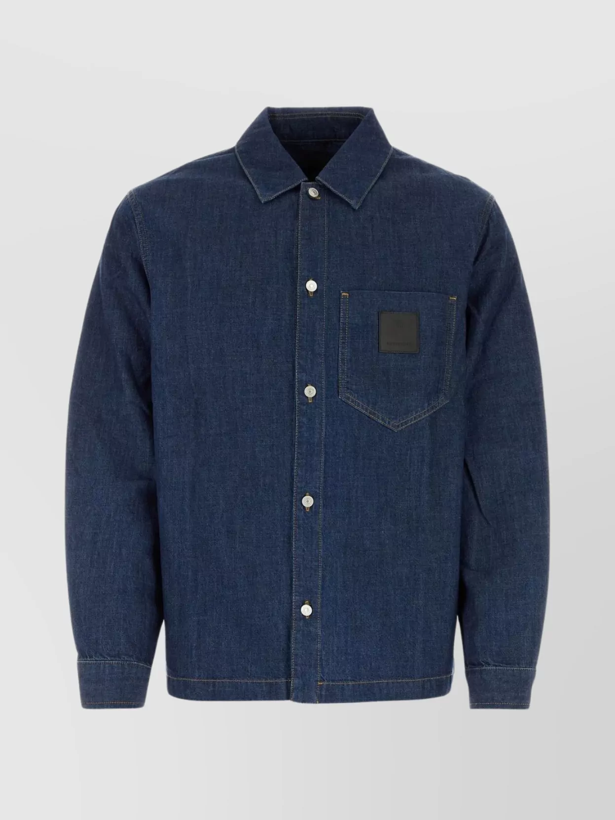 Shop Givenchy Denim Shirt With Rear Yoke And Short-pointed Collar In Blue
