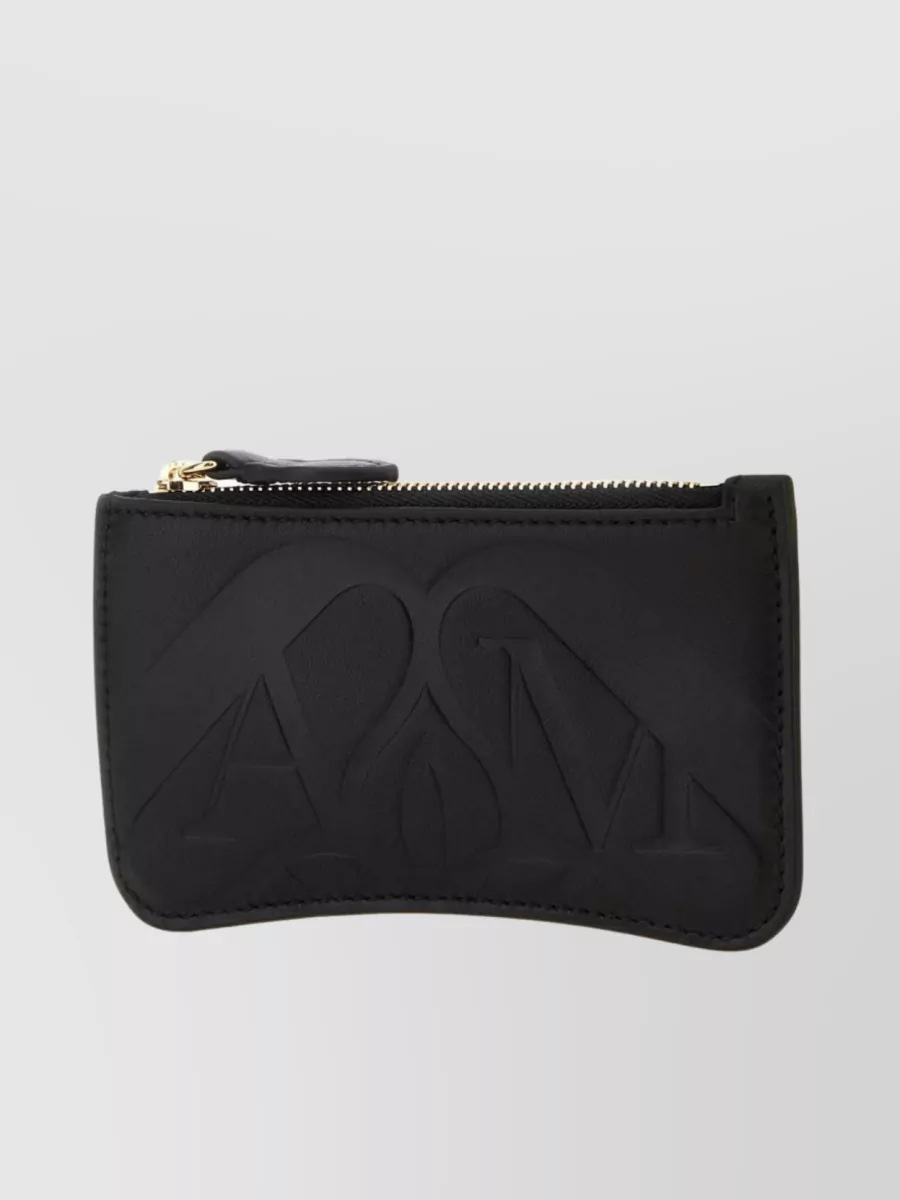 Alexander Mcqueen Logo-debossed Leather Wallet In Black
