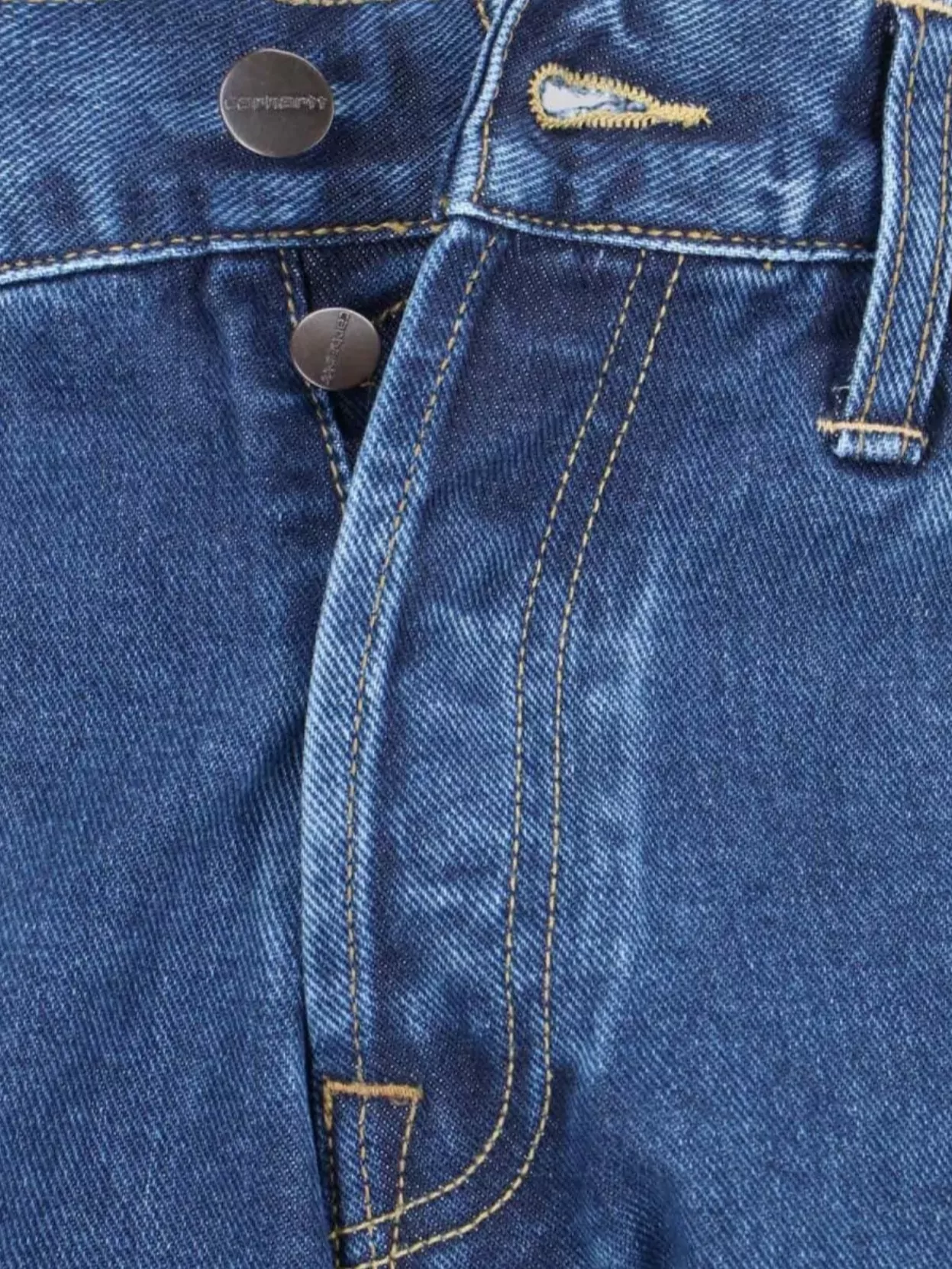 Carhartt Straight Stitched Belt Loop Trousers In Blue