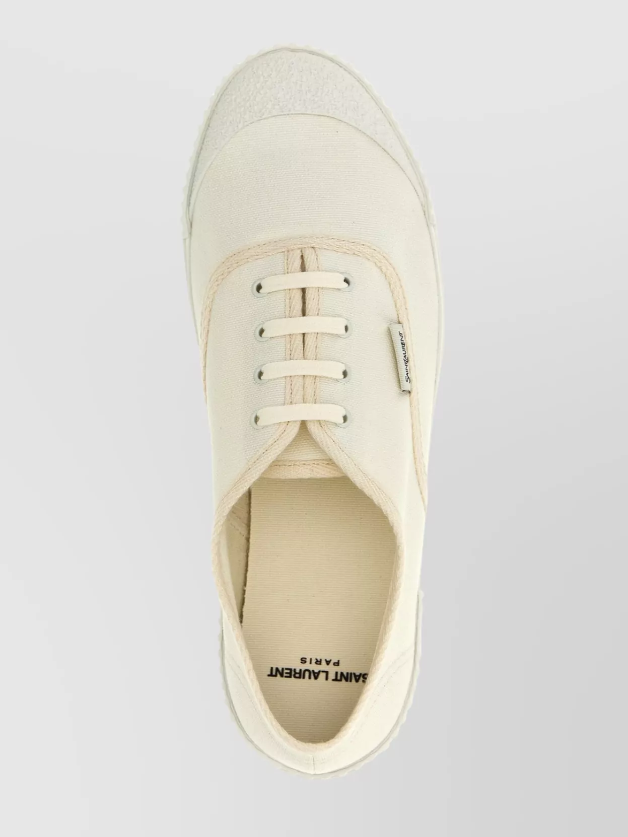 Saint Laurent Canvas Sneakers Low-Top Round Toe