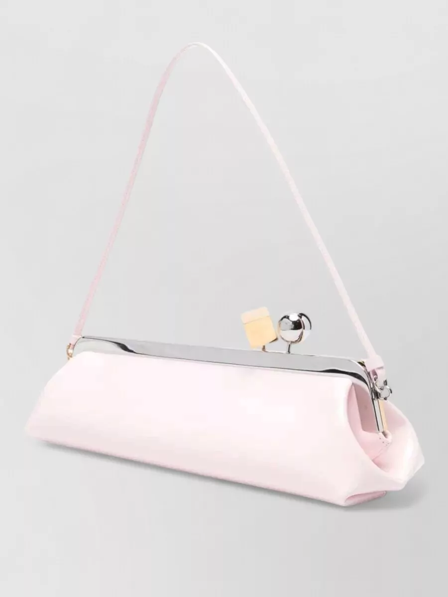 Jacquemus Salon Leather Clutch Sphere Cube Handle