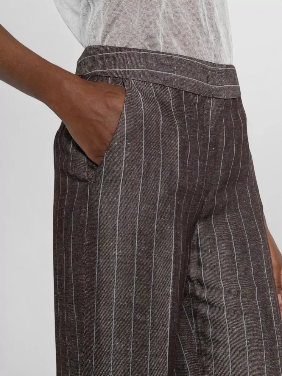 Via Masini 80 Pinstriped Wide-Leg Trousers