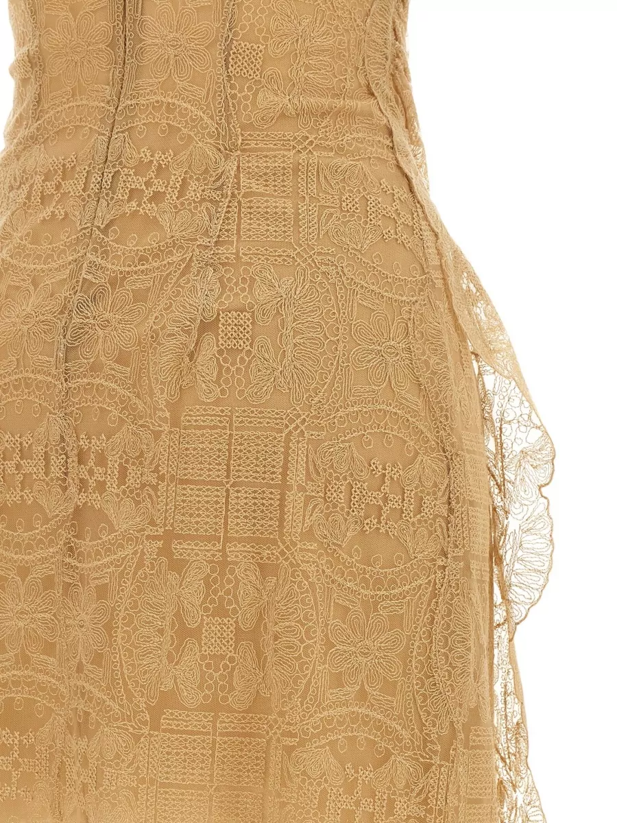 Ermanno Scervino Embroidered Sheath Maxi Dress