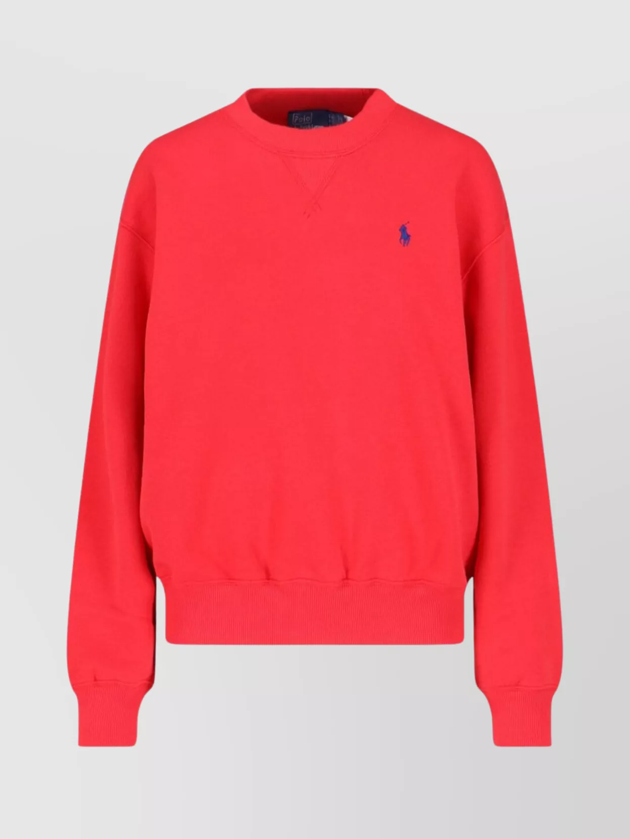 Polo Ralph Lauren Crew Neck Long Sleeve Sweatshirt With Ribbed Cuffs In Orange