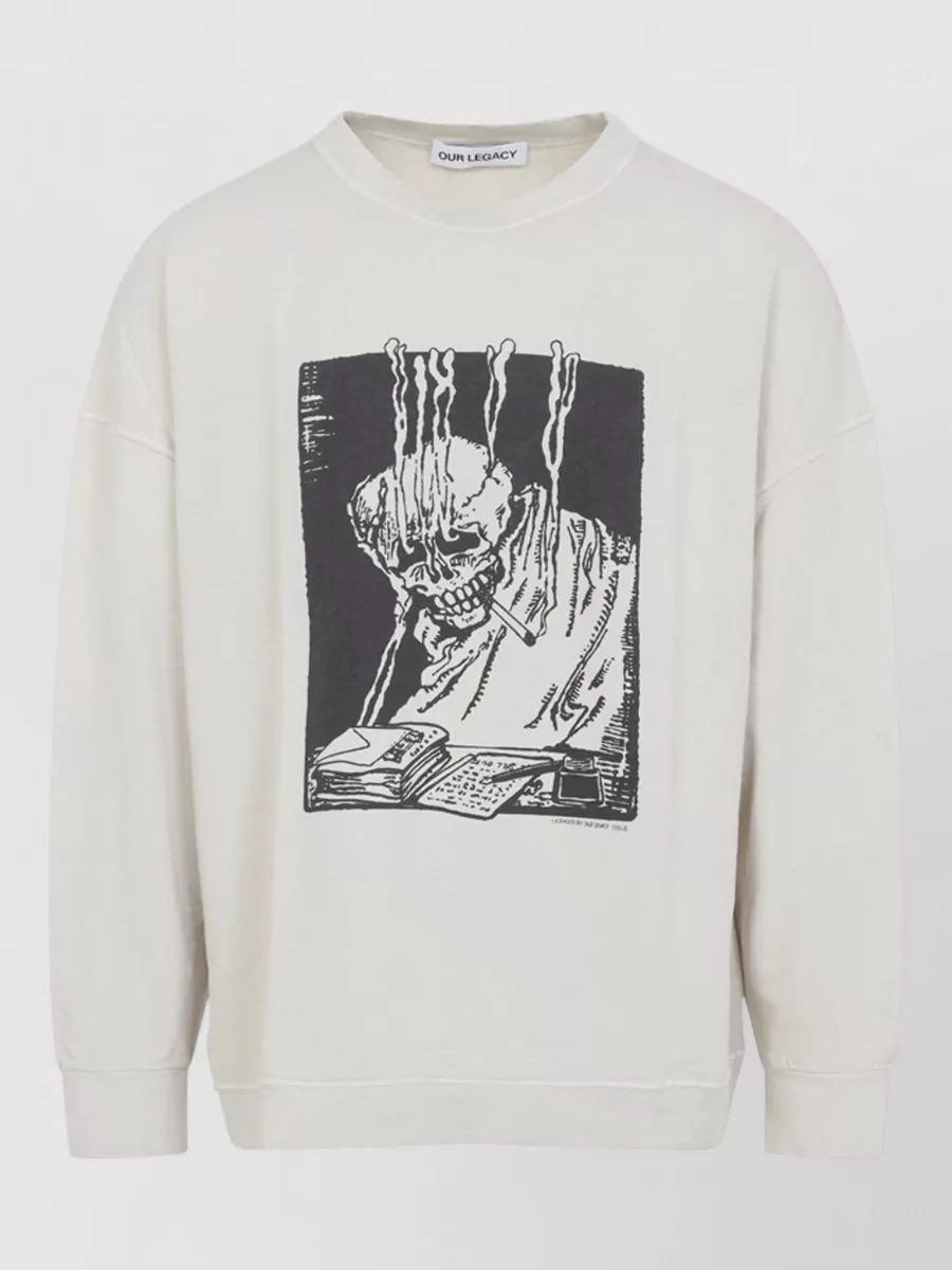Our Legacy cotton linen oversized graphic sweatshirt