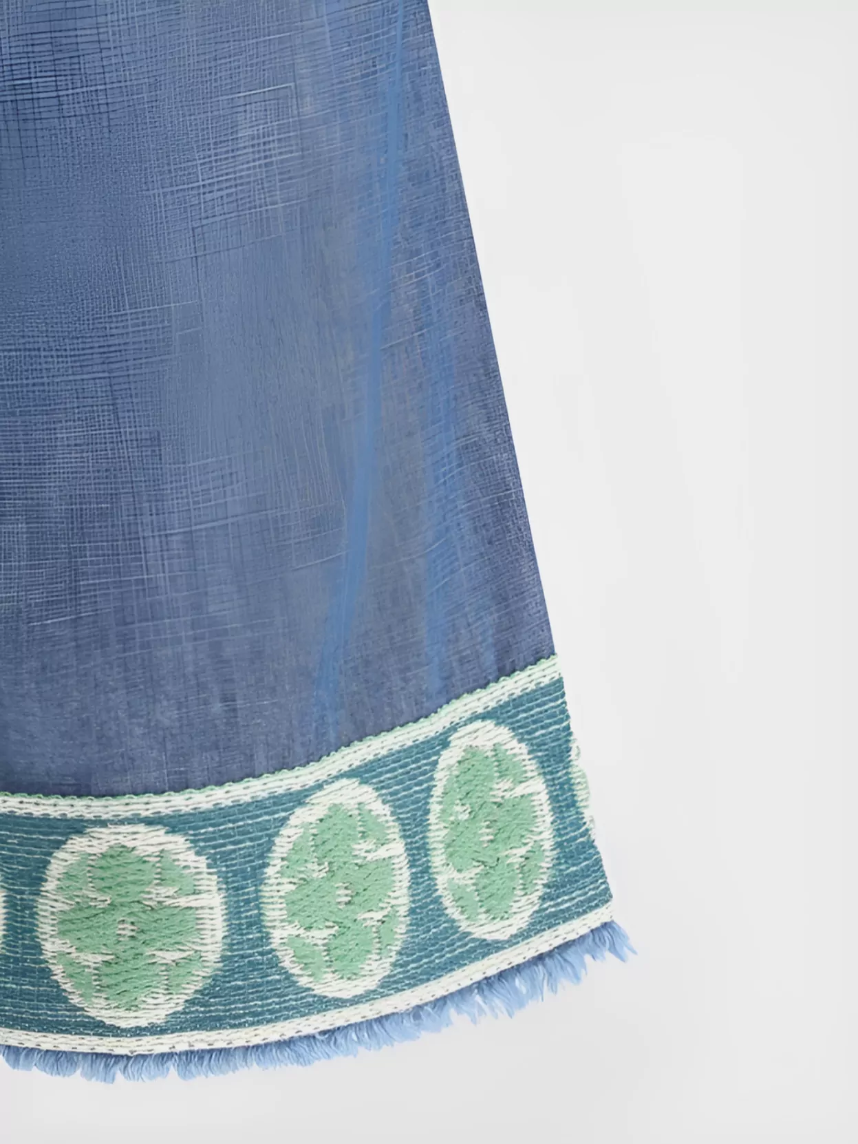 Valentino Denim Embroidered Band Cotton Shorts