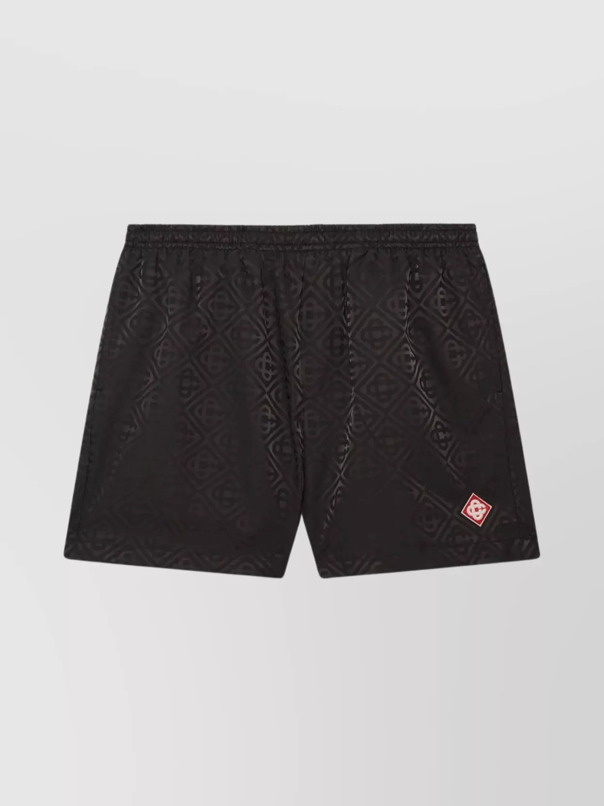 Casablanca Monogram Jacquard Swim Shorts And Pockets In Black