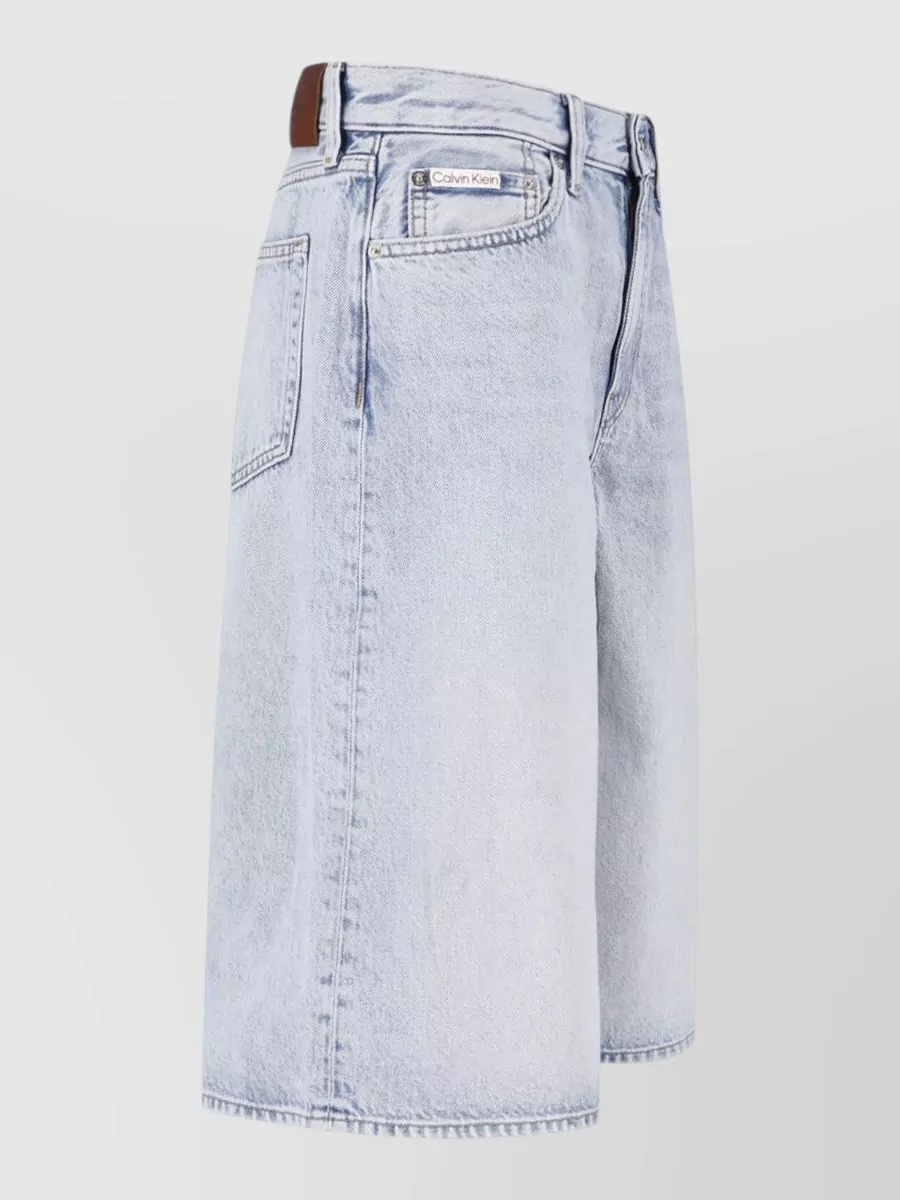 Calvin Klein Denim Straight-Leg Knee-Length Shorts