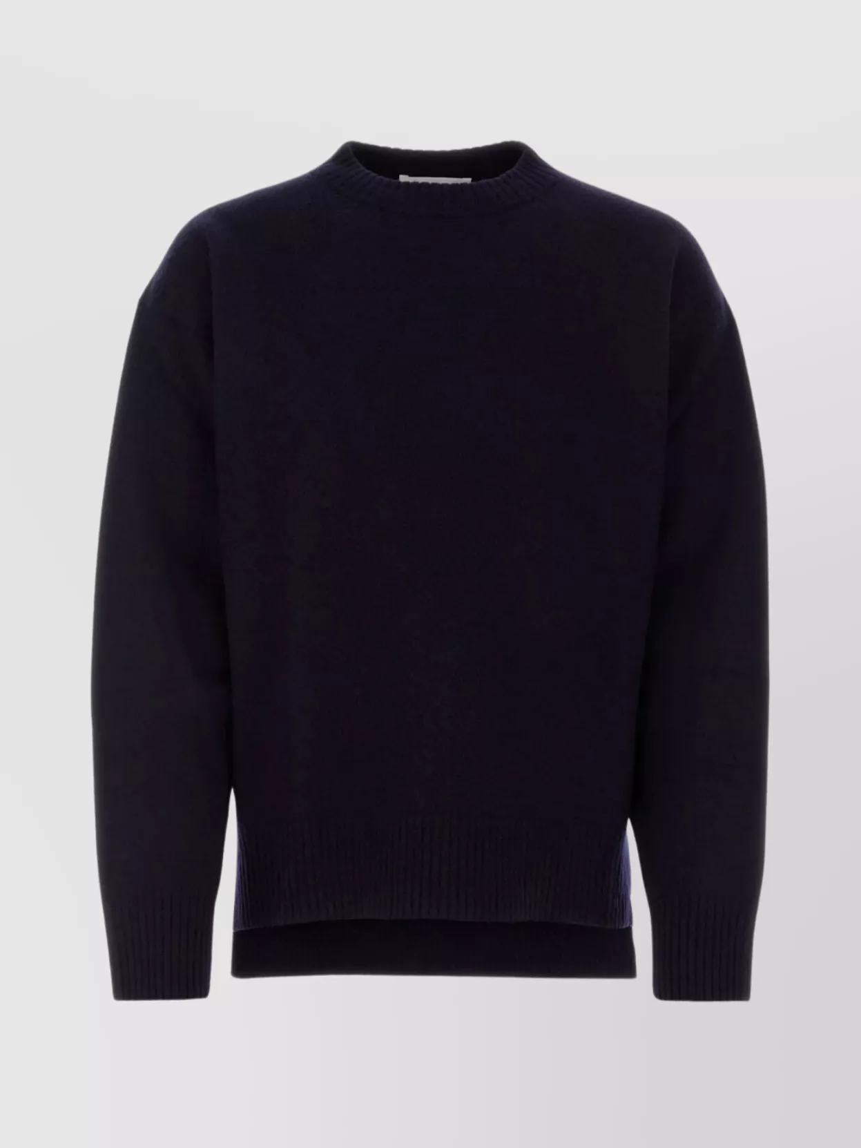 Shop Jil Sander Oversize Wool Sweater With Longer Back And Slits In Purple