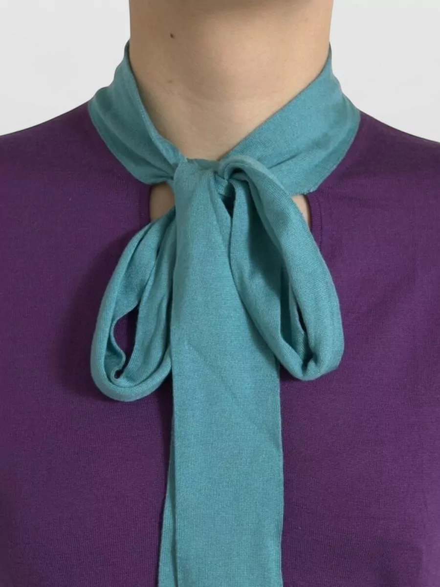 Dolce&Gabbana Silk Tie-Neck Sweater