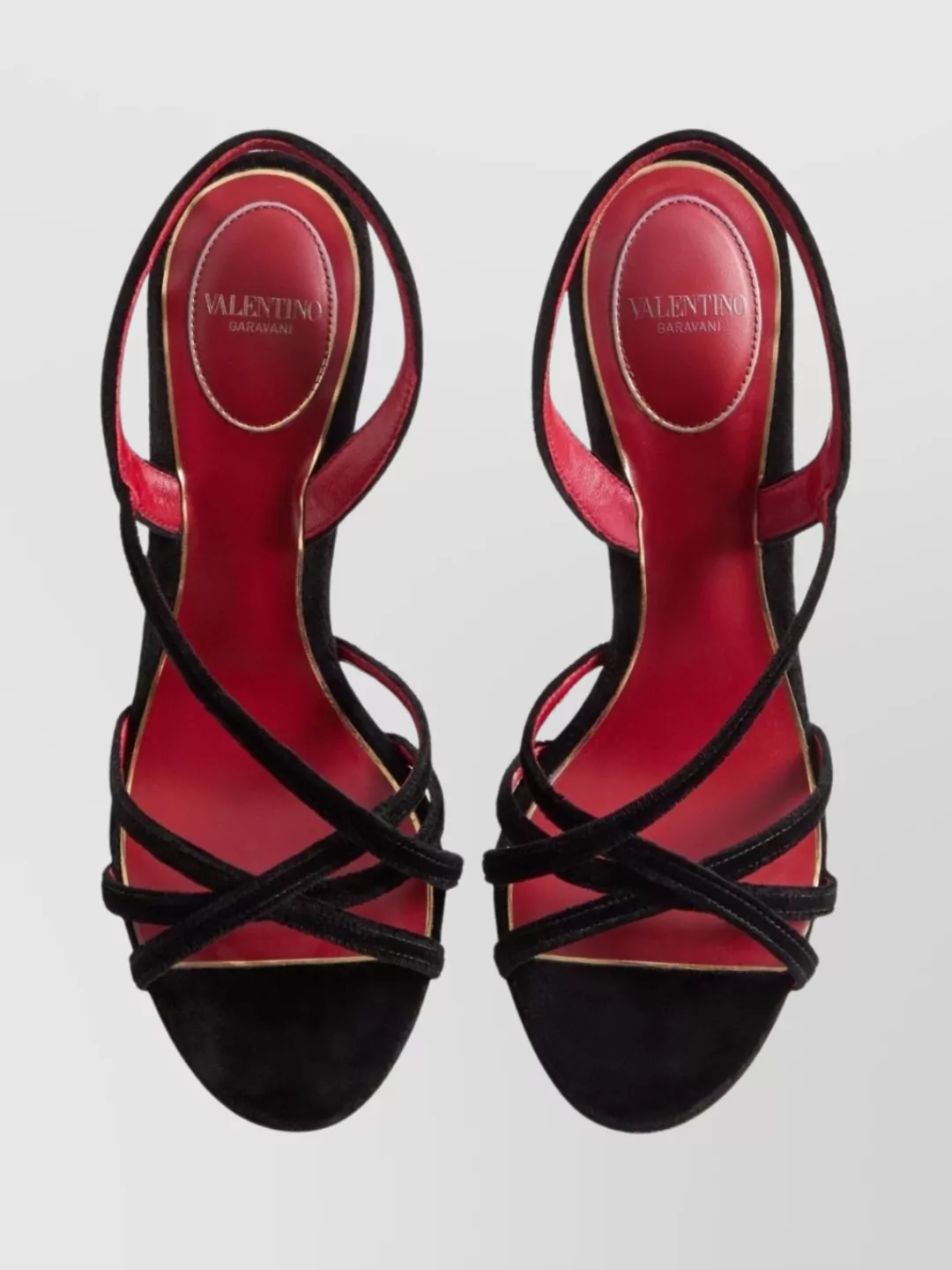 Valentino Garavani Velvet Sandals Featuring Crisscross Straps