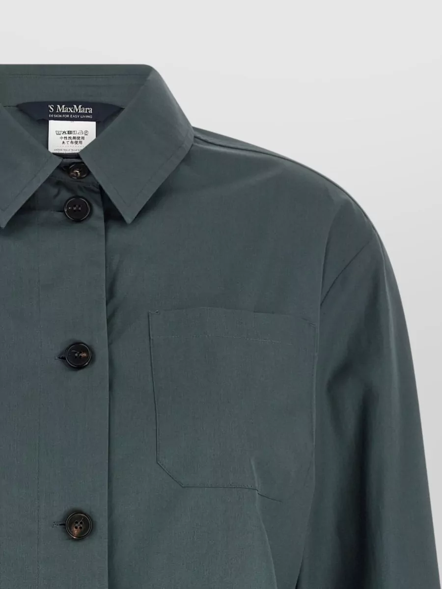 S Max Mara Cotton Asymmetric Long-Sleeve Shirt