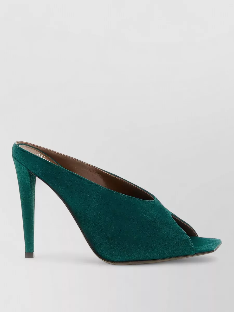 Giuseppe Zanotti suede leather v-neck mules