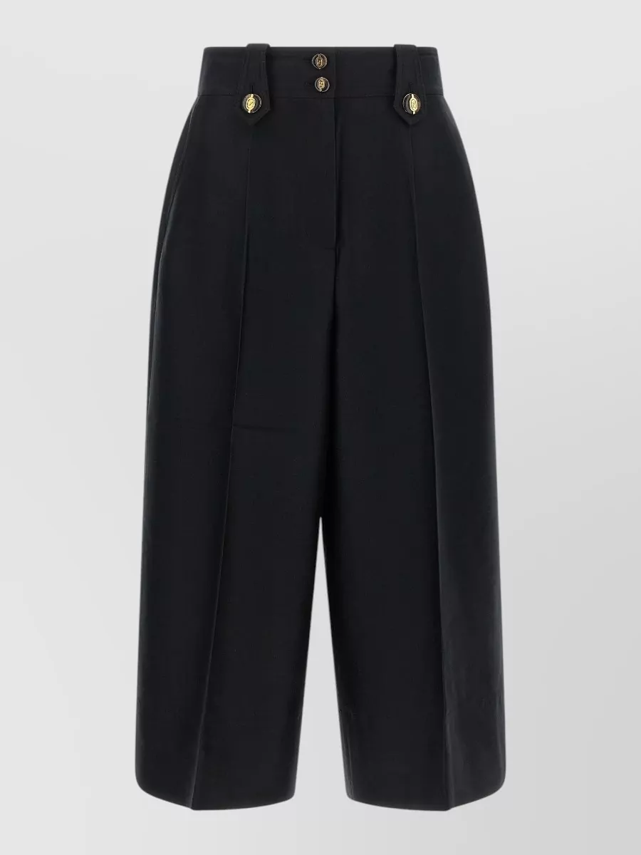 Zimmermann Wool Silk High-Rise Cropped Wide-Leg Trousers