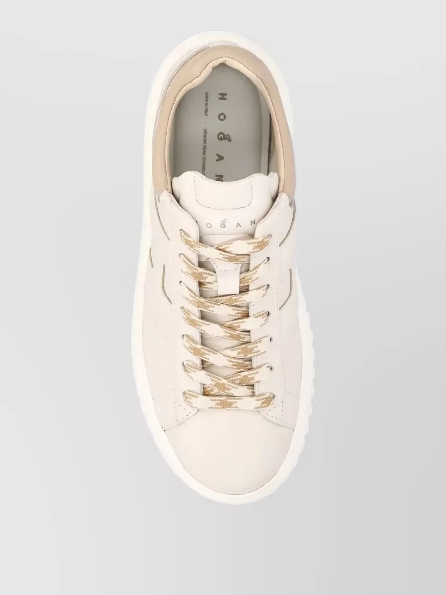 Hogan H Stripes Smooth Leather Platform Sneakers
