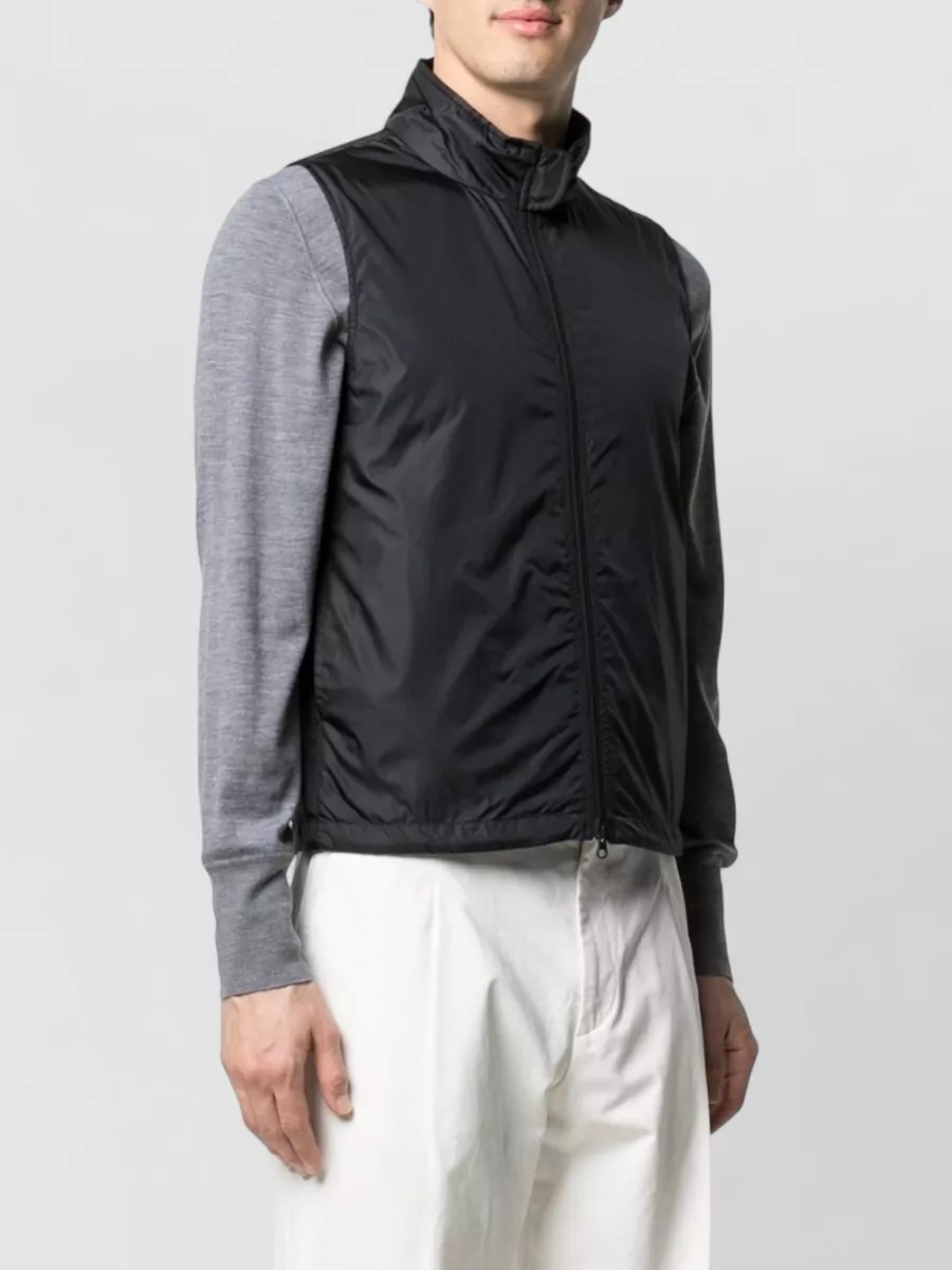 Aspesi Silk Nylon Sleeveless Jacket High Collar Pockets