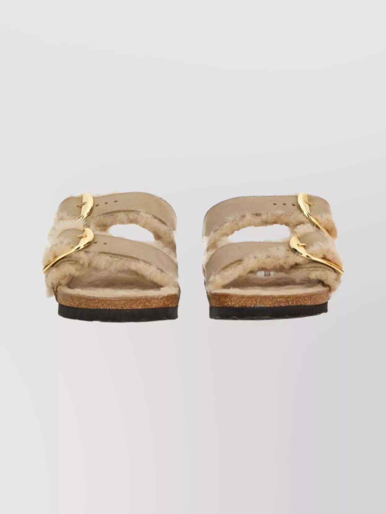 Birkenstock Arizona Big Buckle Shearling Sandals In Neutral