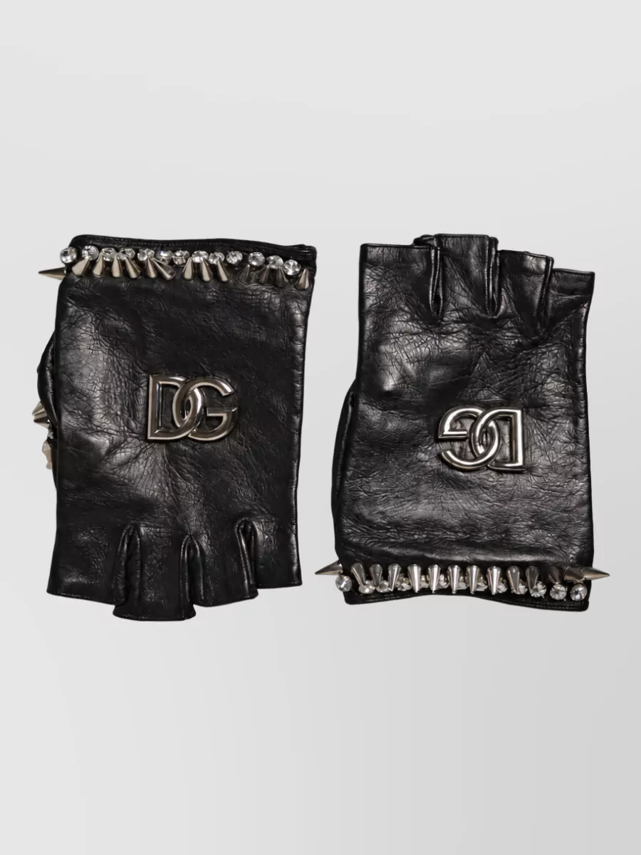 Dolce&Gabbana leather embellished gloves