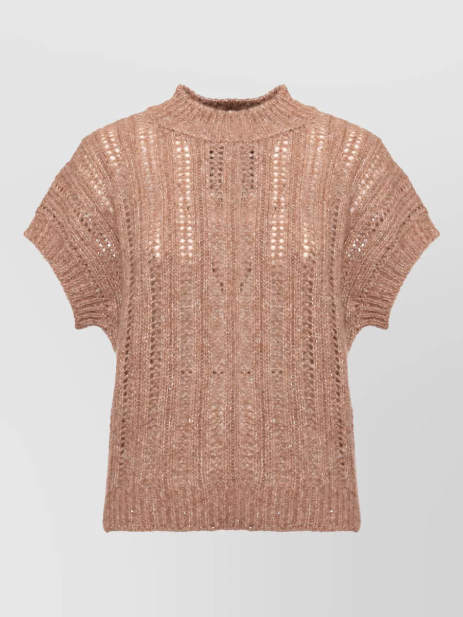 Peserico alpaca-blend perforated sequined sleeveless sweater