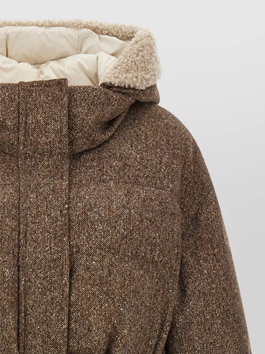 Brunello Cucinelli Down Belted Quilted Hooded Parka Coat