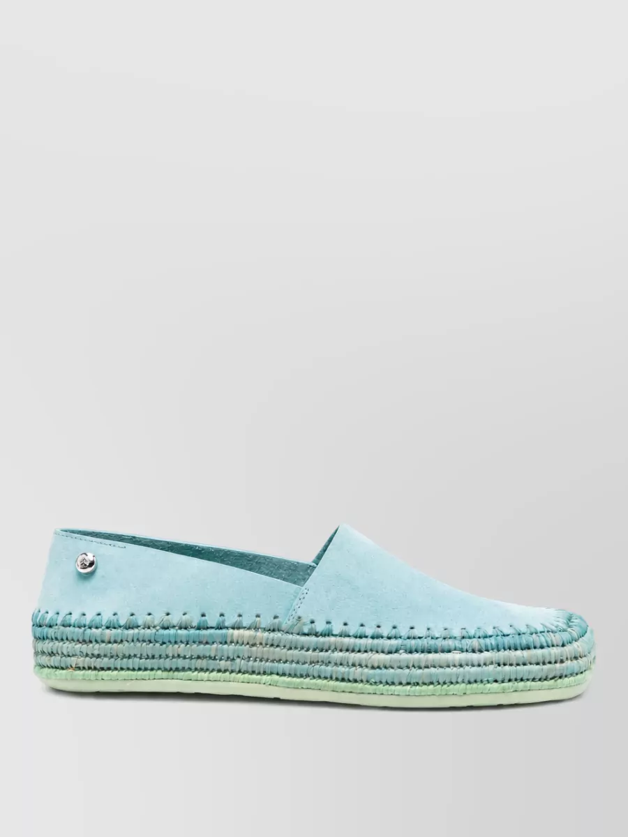 Loewe Paula's Ibiza Suede Asymmetric Toe Espadrilles