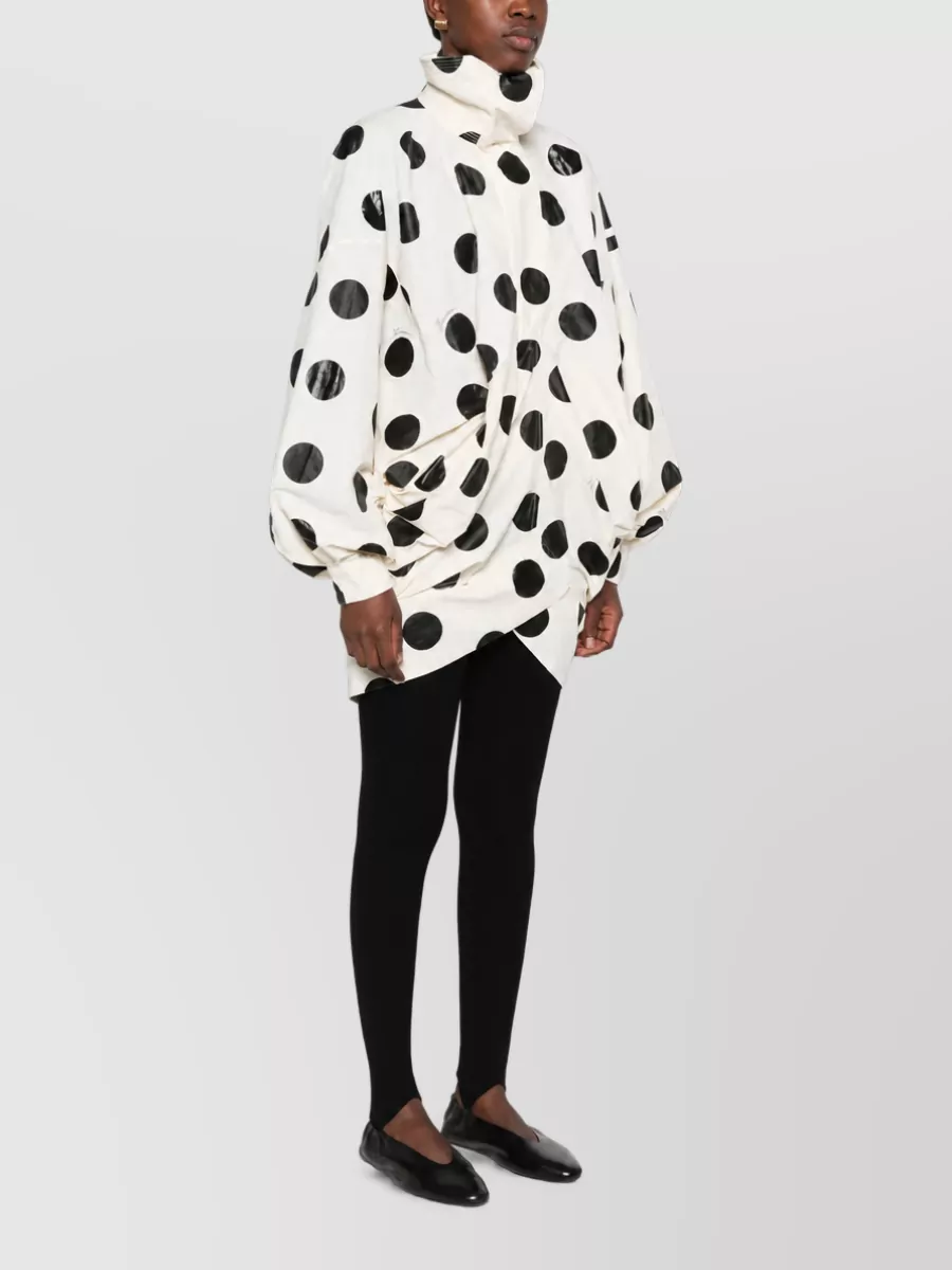 Jacquemus Polka-Dot Oversized Funnel-Neck Jacket