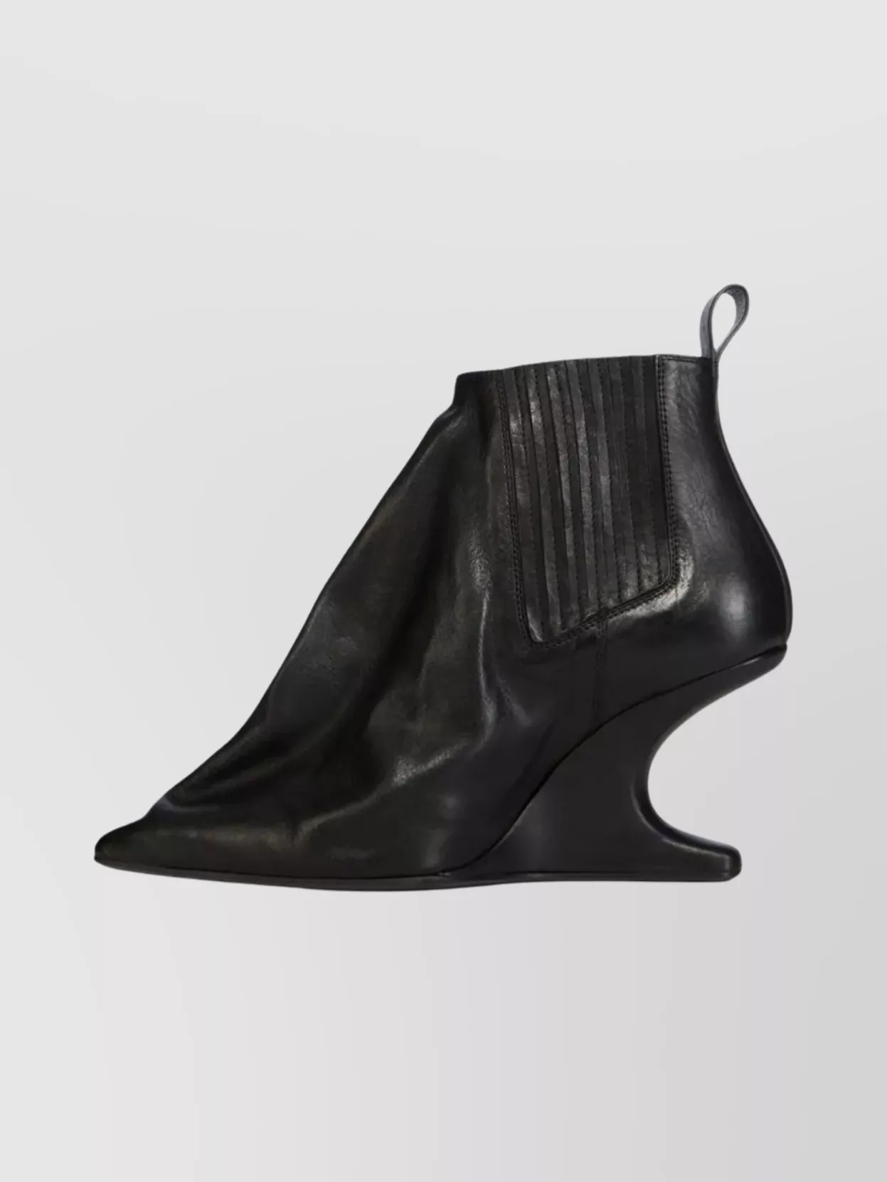 Rick Owens Sculpted Heel Ankle Boots With Elastic Panels