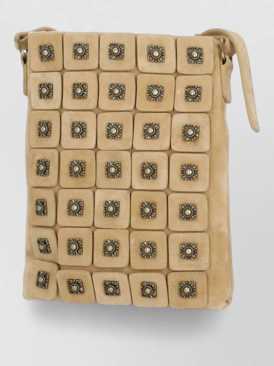 Ash Studded Suede Leather Shoulder Bag