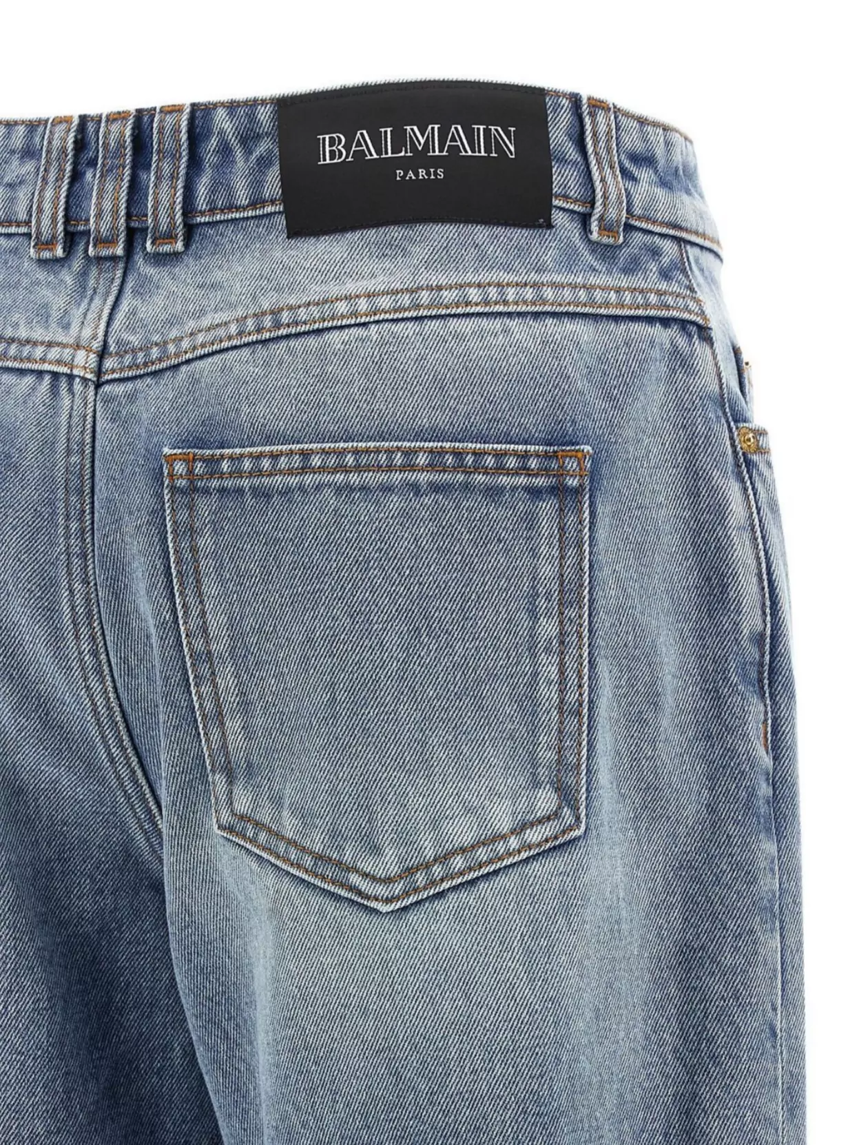 Balmain Straight Leg Denim Trousers With Five Pockets