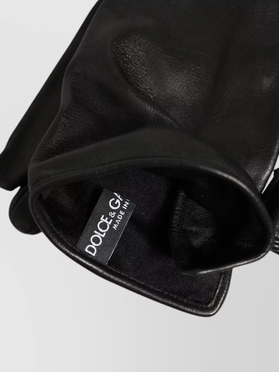 Dolce&Gabbana Leather Embellished Long Gloves