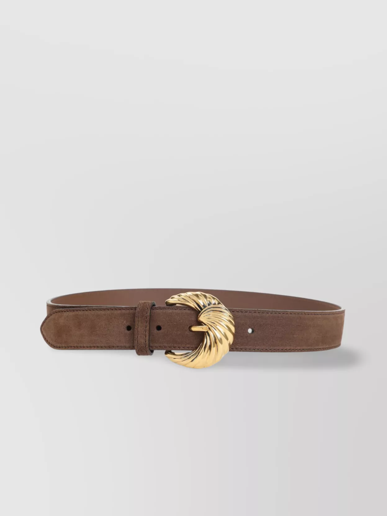 Etro Adjustable Suede Belt Loop Tonal Stitching In Brown