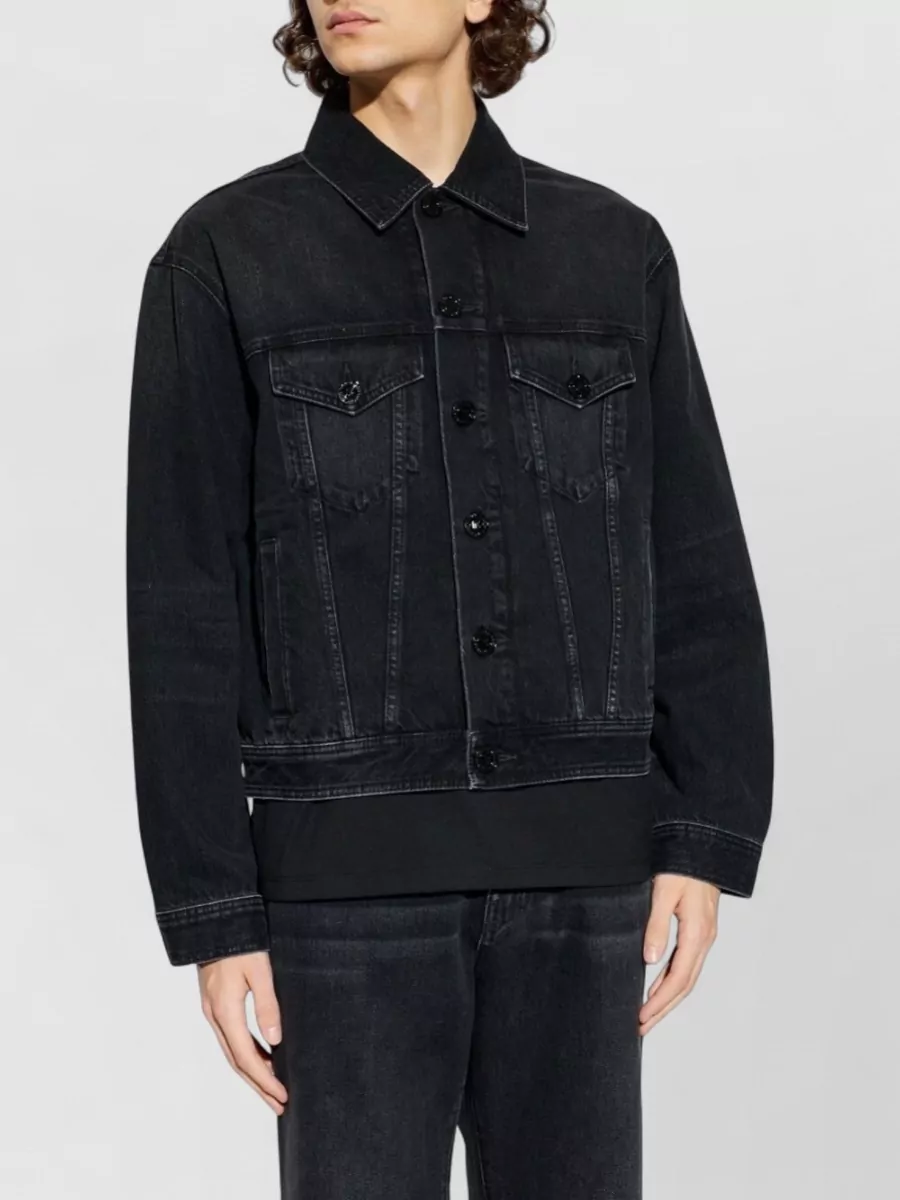 Balmain Long Sleeve Silk Nylon Jacket Front Pockets