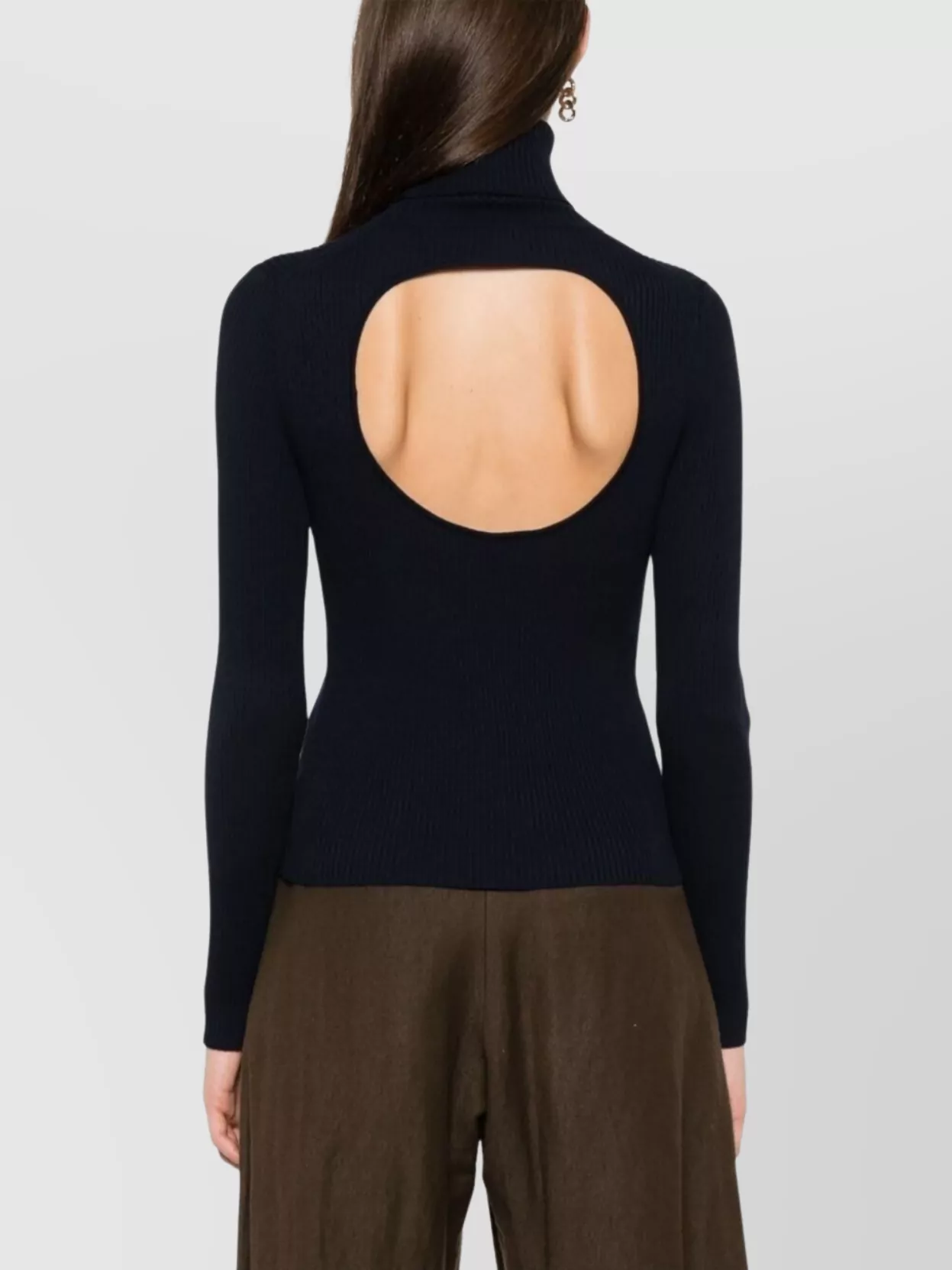 Parosh Knitwear Dress With Long Sleeves And Open Back