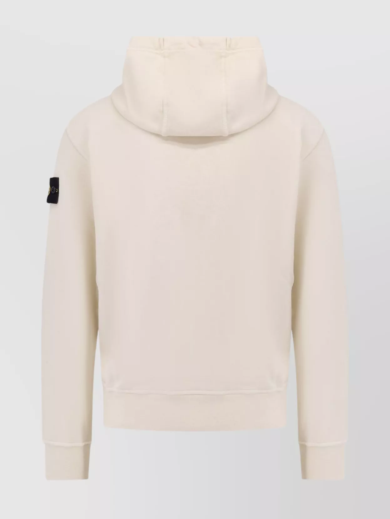 Stone Island Hooded Cotton Sweatshirt Removable Patch In Neutral