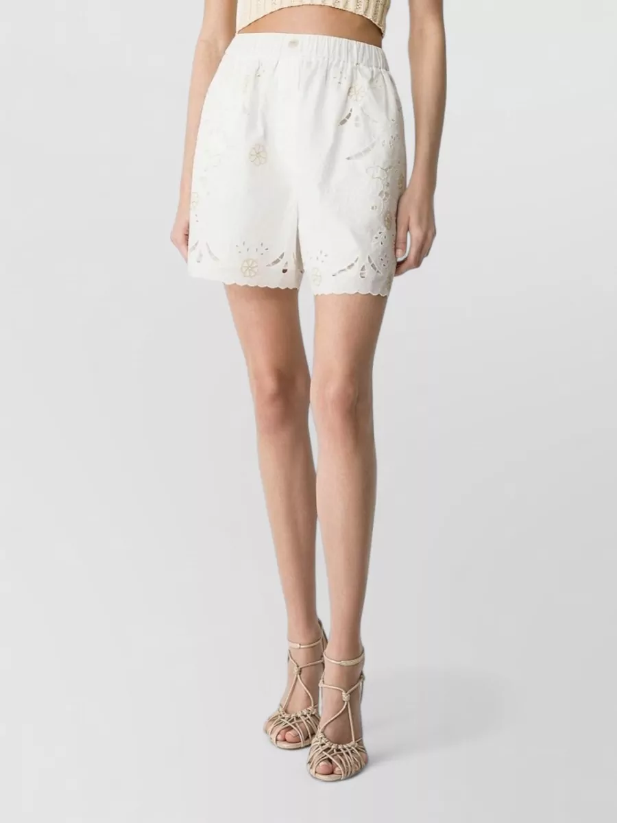 Forte Forte Embroidered Cotton Tailored Shorts