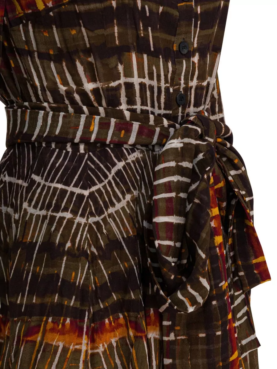 Samantha Sung Wool Plaid Midi Dress