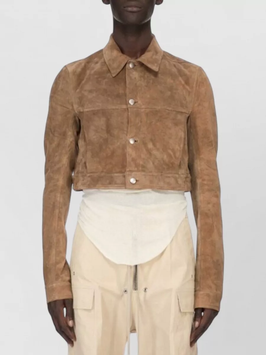 Rick Owens leather cropped coat