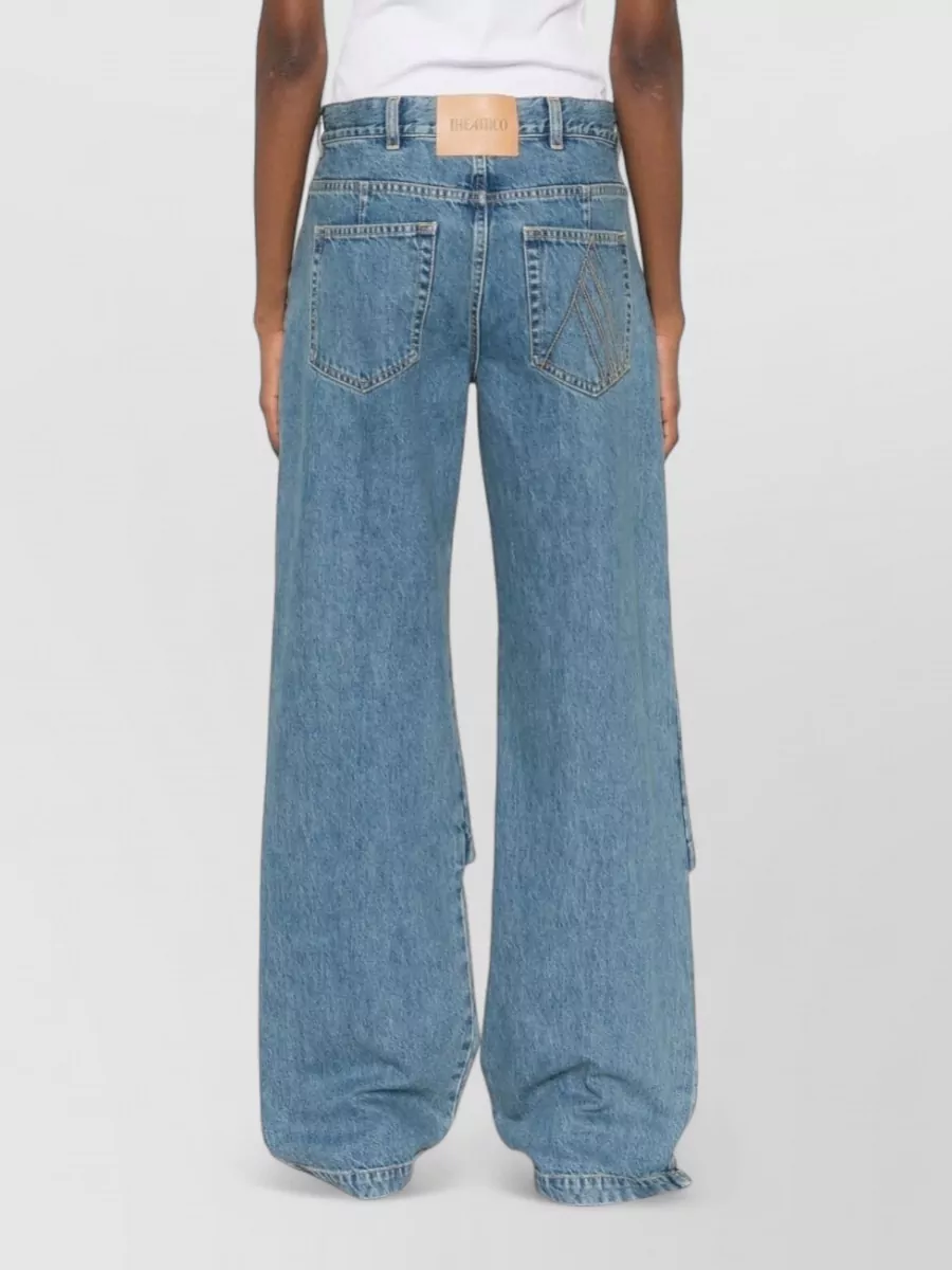 The Attico Denim Wide-Leg Jeans