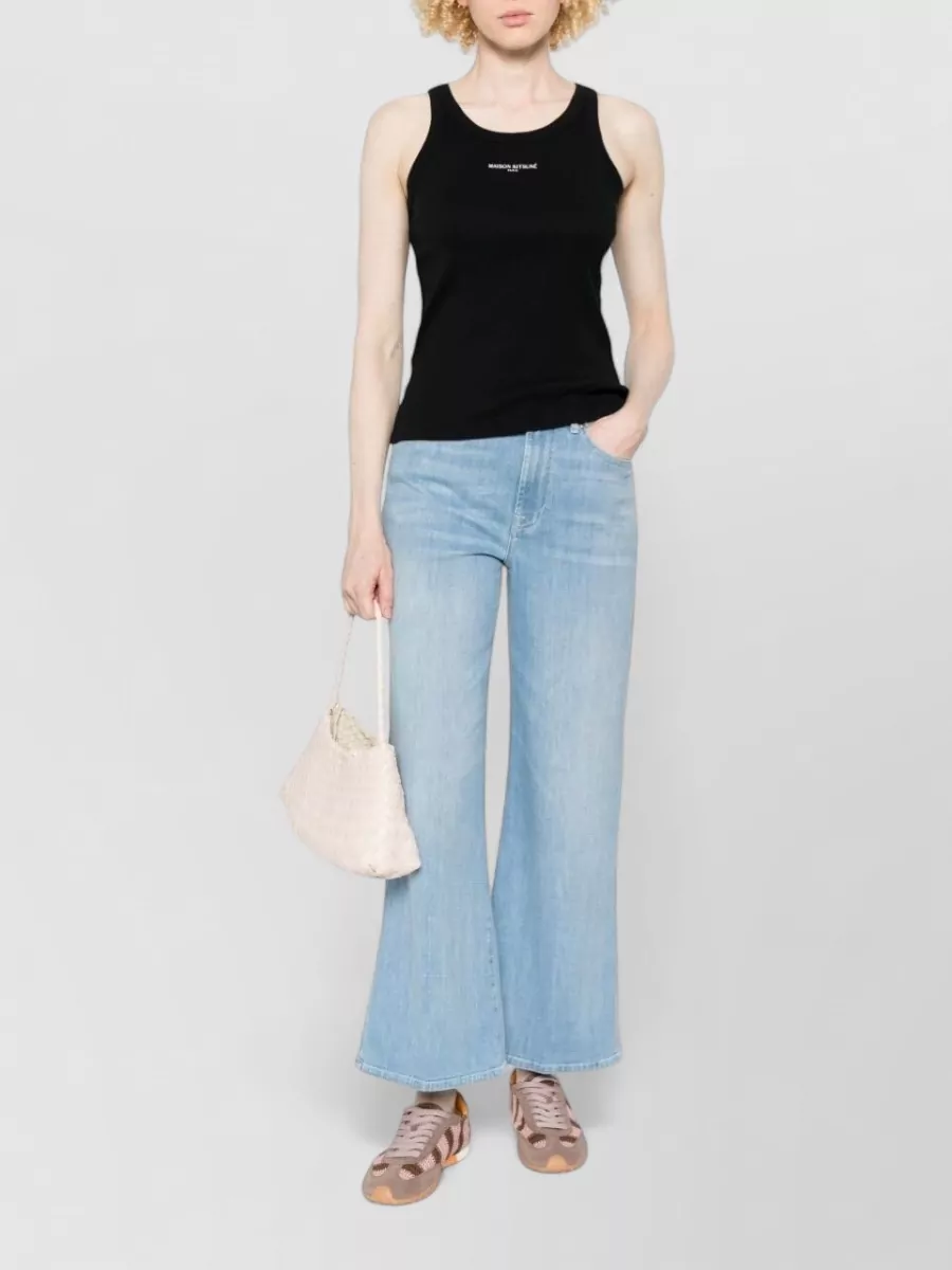 Maison Kitsuné ribbed cotton logo tank top