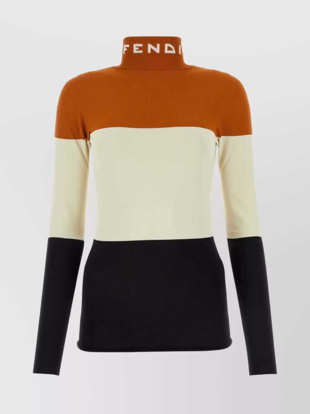 Shop Fendi Multicolor Viscose Blend Sweater With Color-block Design