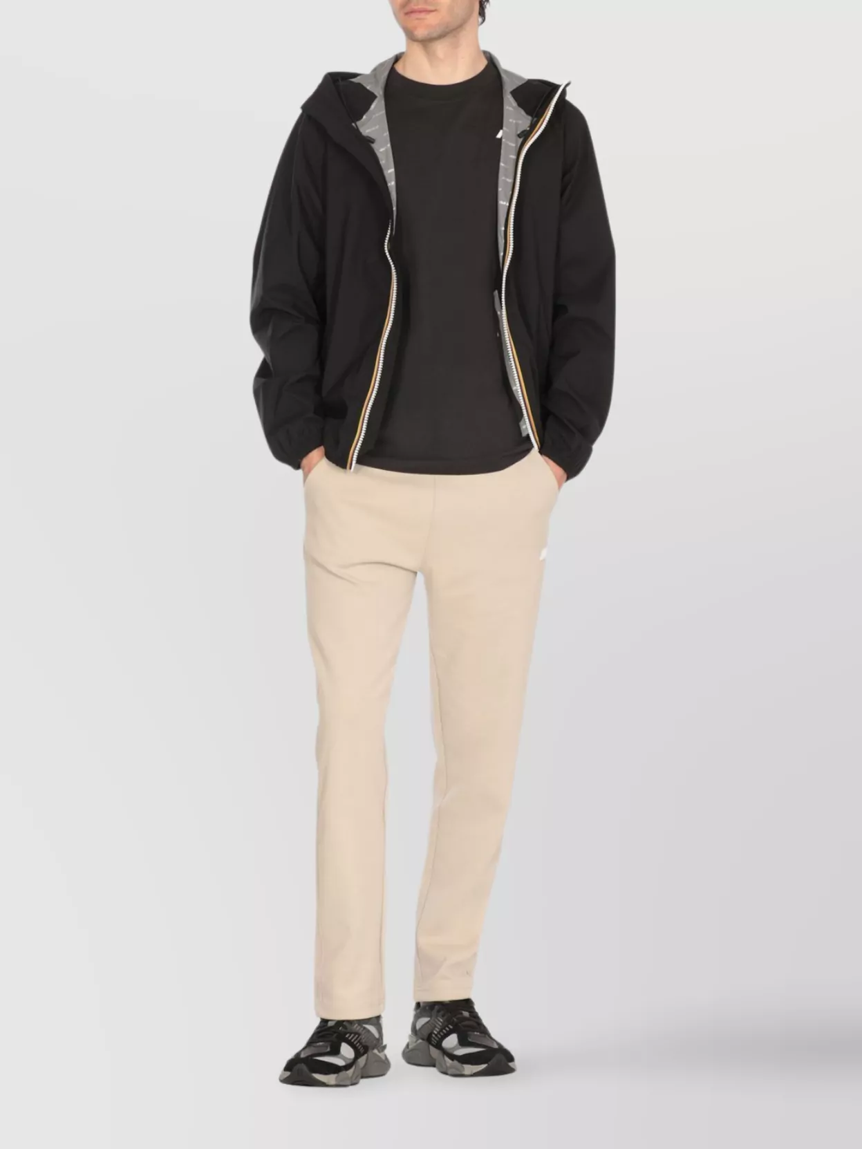 K-way Crewneck Cotton T-shirt With Short Sleeves In Gray