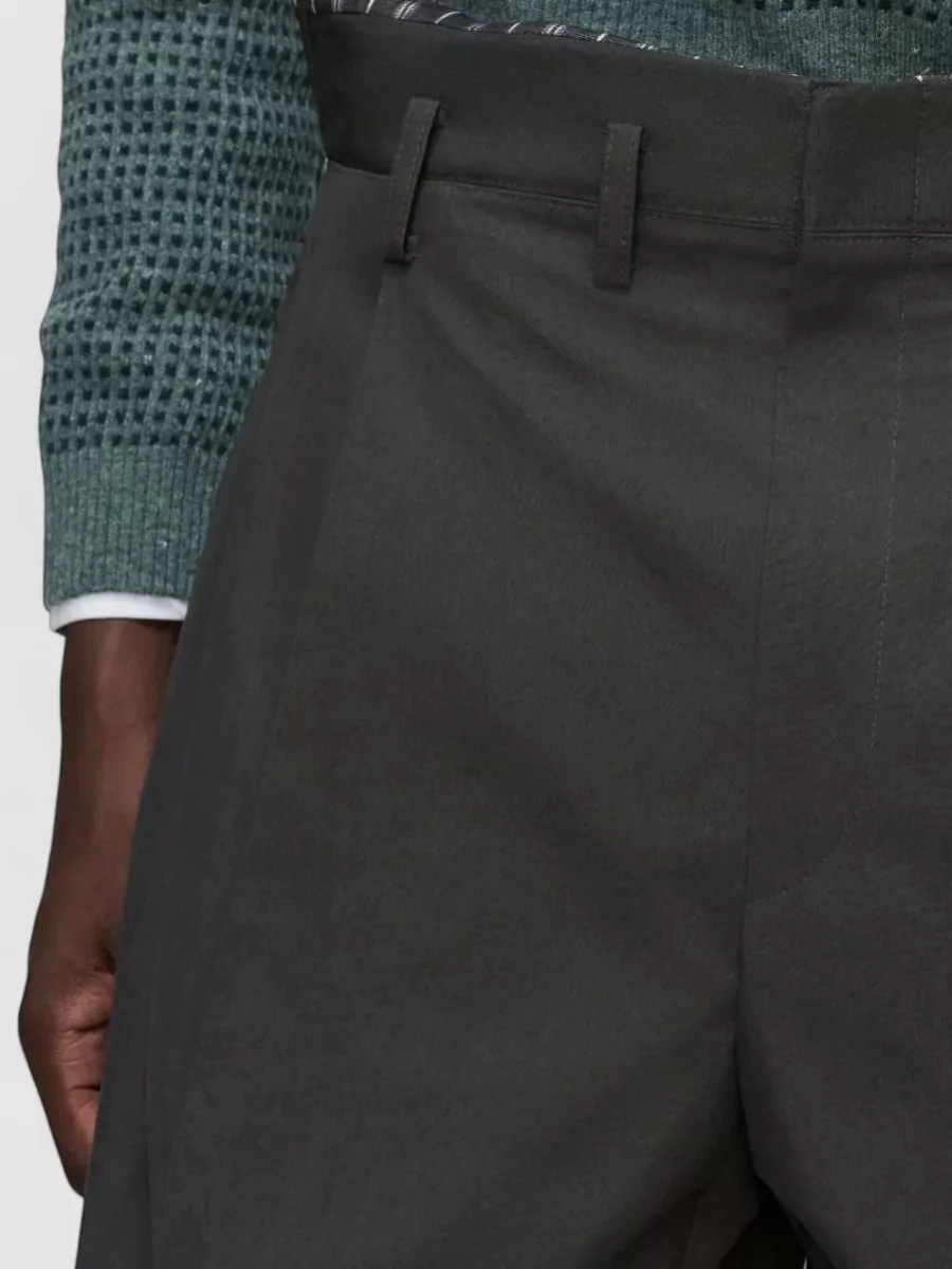 Maison Margiela Silk-Cotton Pleated Bermuda Shorts