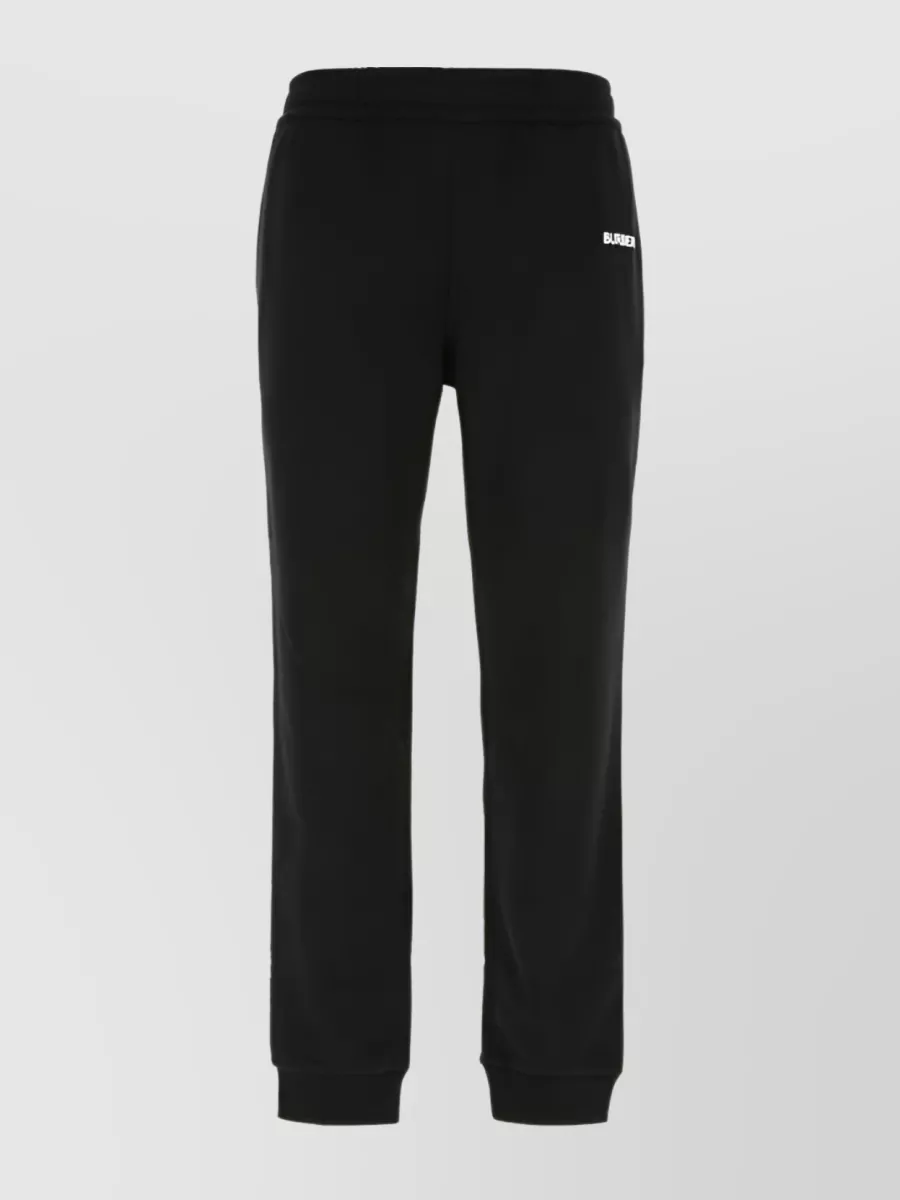 Shop Burberry Mid-rise Logo Track Pants In Black