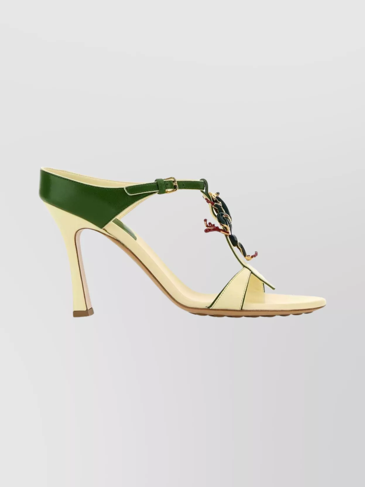 Bottega Veneta Open Toe Leather Rana Mules With Embellishments In Multi