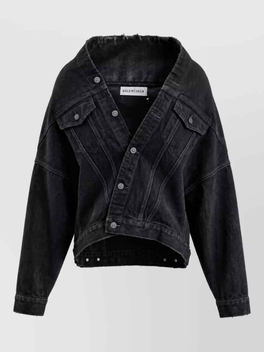 Balenciaga denim wrap jacket