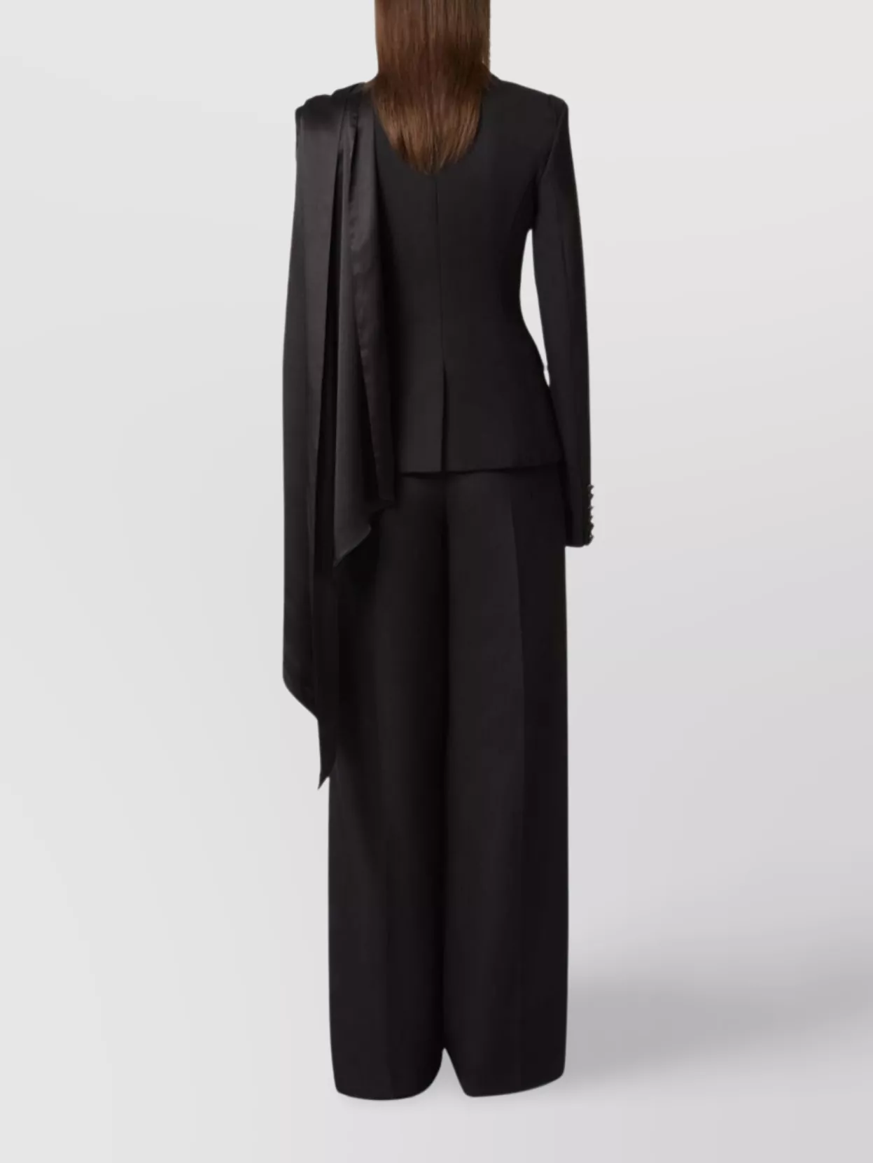 Nina Ricci Draped Blazer With Attached Scarf And Satin Detail